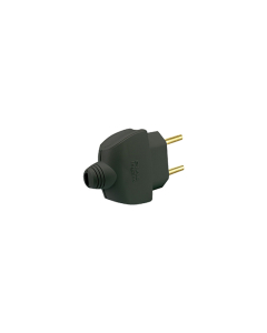 Plugue de Tomada Macho 2P 10A Axial Preto 615810 Pial